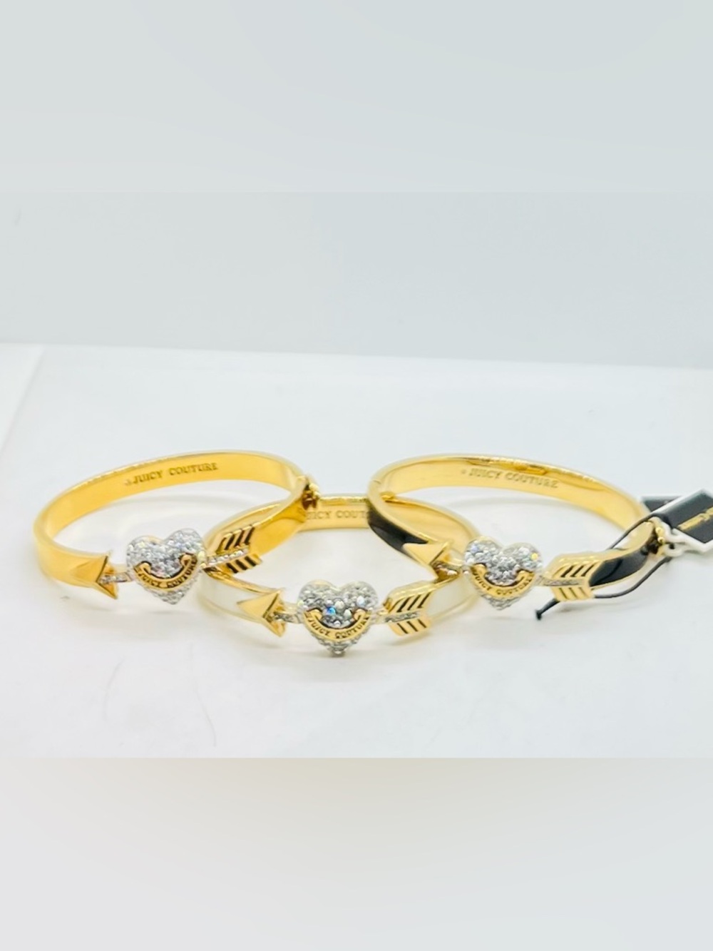 Juicy Couture Gold Heart Arrow Pavé Ring - Gold & Clear